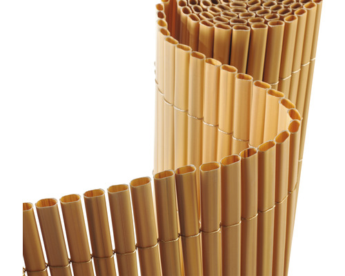 KONSTA PVC Rolscherm bamboe look kunststof crème, 3 m x 90 cm