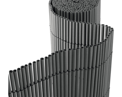 KONSTA PVC Rolscherm Premium kunststof antraciet, 3 m x 90 cm Bamboe mat op rol voor tuinafscheiding