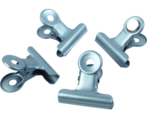 TRENDFORM Magneten clip Graffa blauw 4 stuks Vier zilverkleurige klemmen
