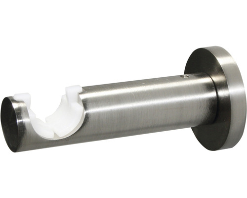 Metalen gordijnroedehouder met kunststof inzetstuk