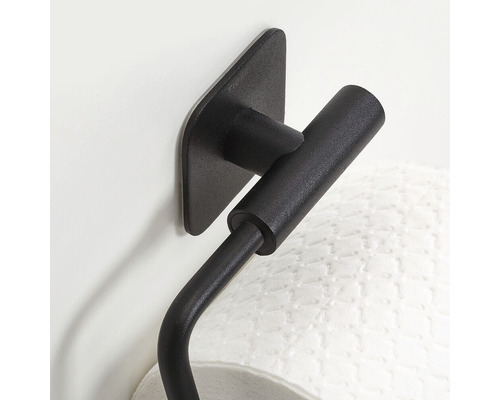 Zwarte toiletpapierhouder voor wandmontage