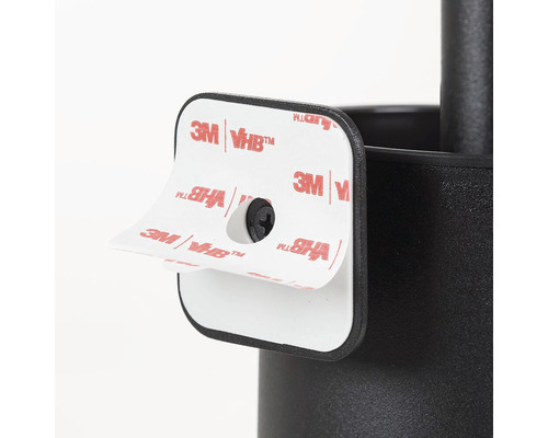 Detailopname van een houder met 3M VHB-kleefpad voor bevestiging