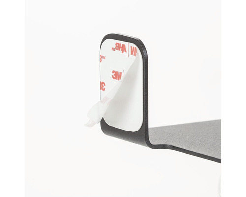 Metalen plank met 3M-kleefstrips voor wandmontage