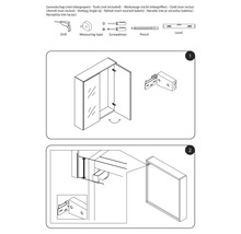 Instructie voor de montage van een spiegelkast met gereedschapssymbolen