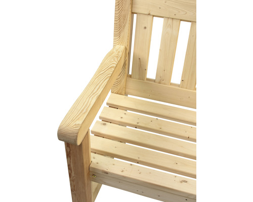 Detailopname van een houten tuinbank