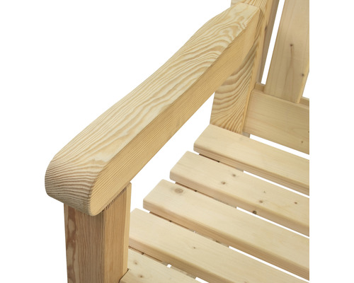 Detail van een houten tuinbank