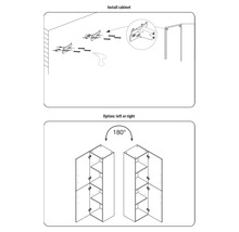 Instructie voor kastmontage met optionele links- of rechtsuitlijning