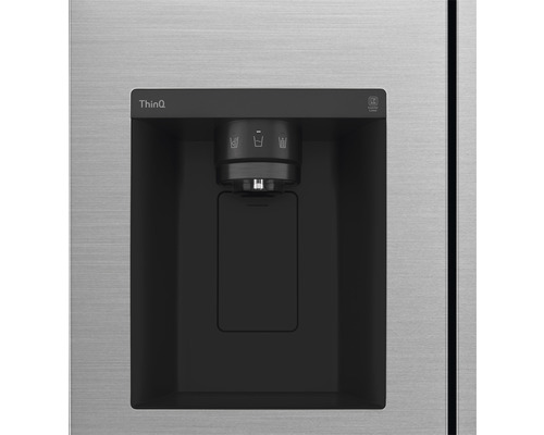 Detailopname van een koelkast met waterdispenser