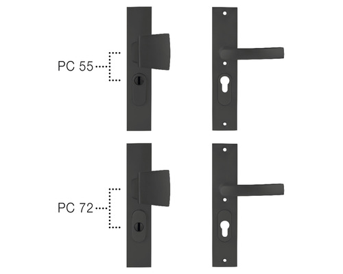 Deurklinken met verschillende PC-afmetingen