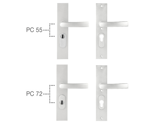 Deurkruksets met de afmetingen PC 55 en PC 72