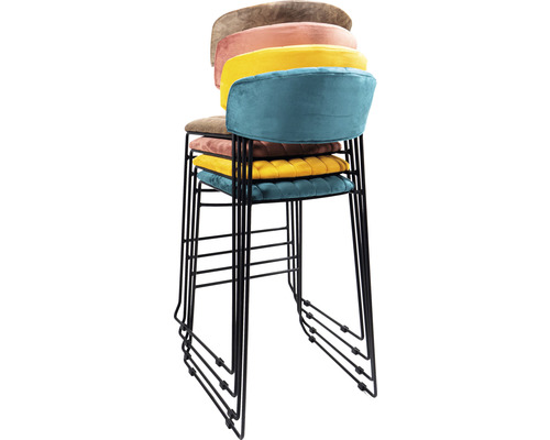 Stapel barkrukken met metalen frame en gestoffeerde zittingen