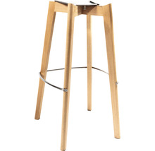 Houten kruk met voetensteun