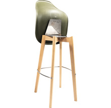 Barkruk met houten poten en zitschaal