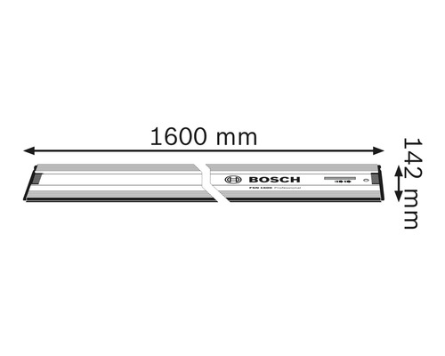 Bosch geleiderail, 1600 mm lang, 142 mm breed