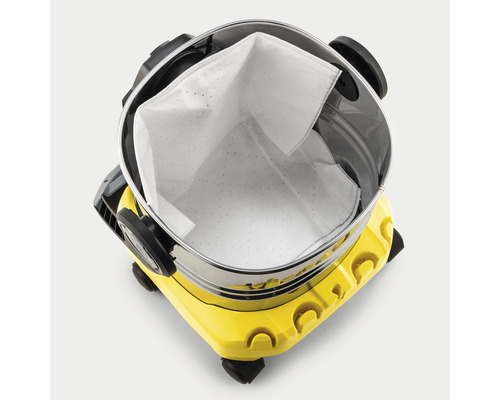 Stofzuiger met papieren zakfilter in de container