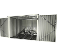 Open metalen fietsenstalling met fietsenrek