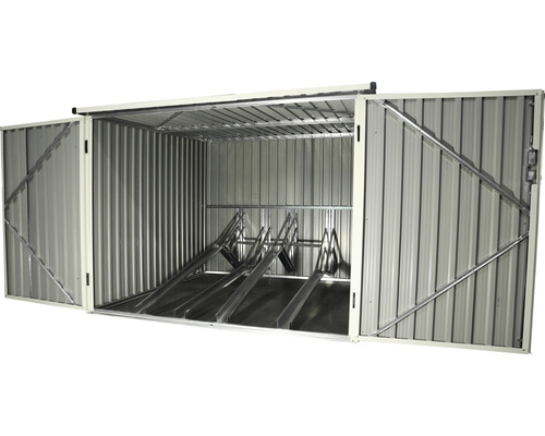 Open metalen fietsenstalling met fietsenrek