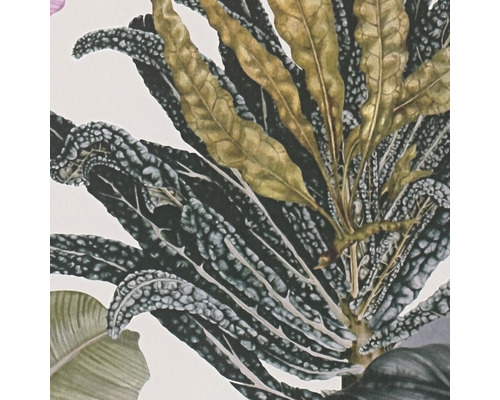 Detail van een behang met plantenmotief