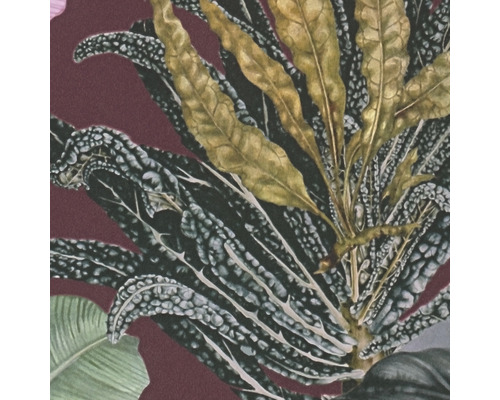 Detail van een behang met plantenmotief