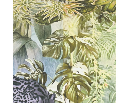 Behang met jungleprint met planten- en diermotieven