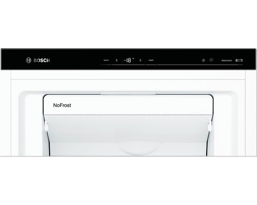 Gedetailleerd interieur van een Bosch koelkast met NoFrost functie