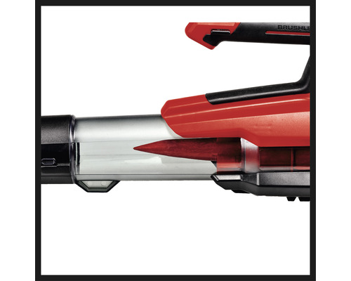 Detailweergave van een accu bladblazer met mondstuk