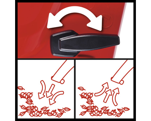 Symbolische weergave van een schakelaar voor de zuig- en blaasfunctie van een bladzuiger