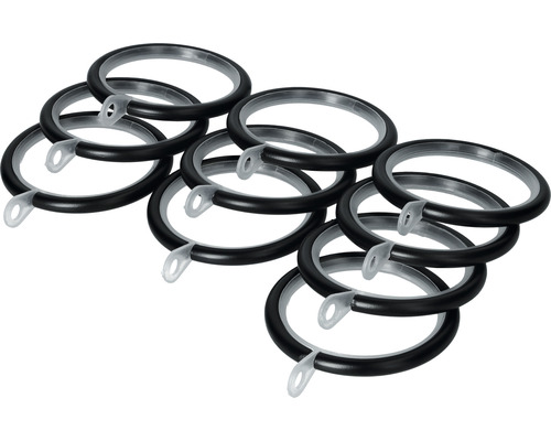 Gordijnringen met glij-inzet en oogje, verpakking van tien stuks