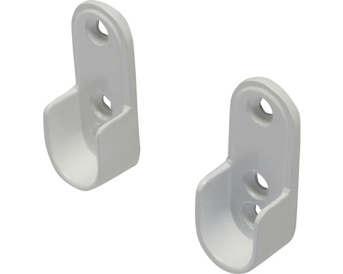 Twee witte kledingroedehouders van metaal