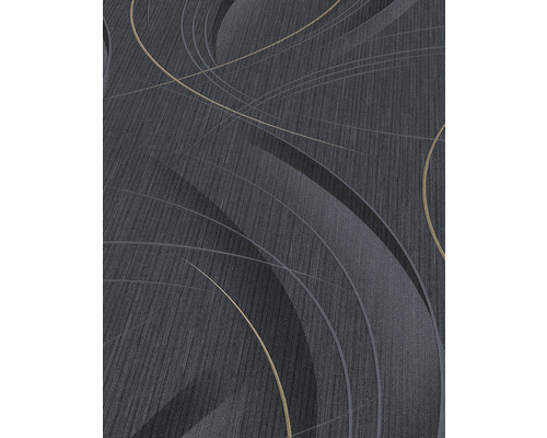 Close-up van een donker behang met abstracte lijnen