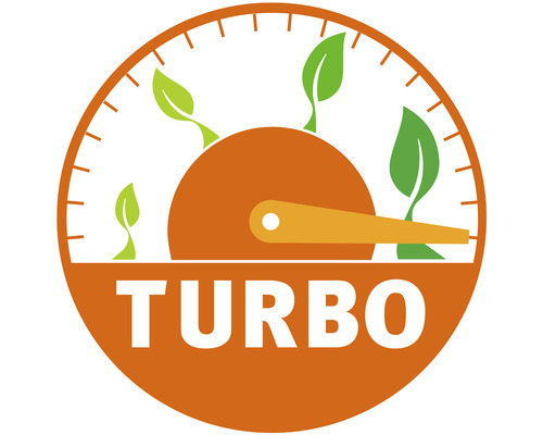 Turbo-symbool met bladeren