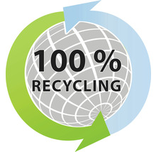 Symbool voor 100 procent recycling