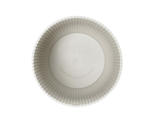 Ronde bloempot van gerecycled plastic van bovenaf