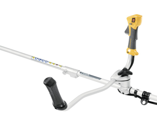 Handgreep en bedieningselementen van een grastrimmer