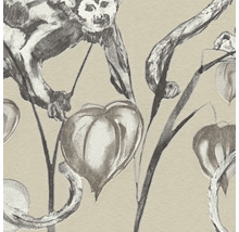 Behang met planten en apenmotief