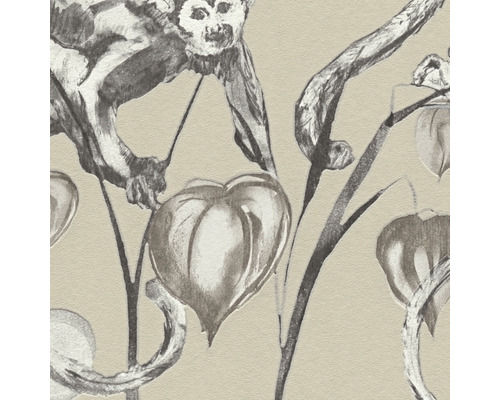 Behang met planten en apenmotief