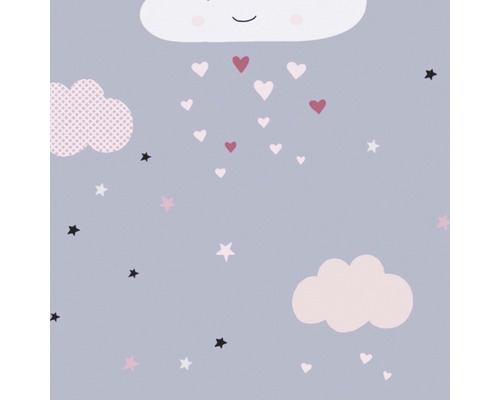 Illustratie met wolken, harten en sterren