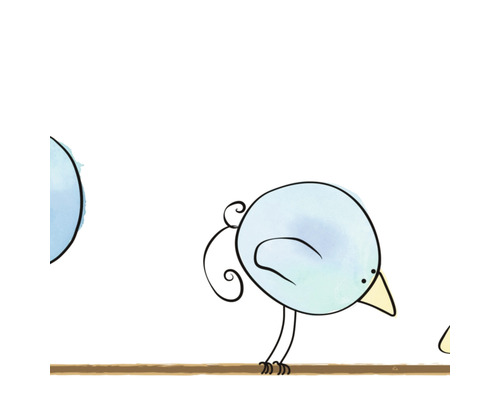 Illustratie van vogels op een stok