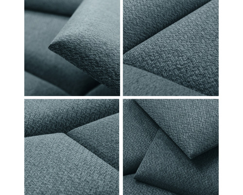 Detailweergave van een meubelstuk met stoffen bekleding