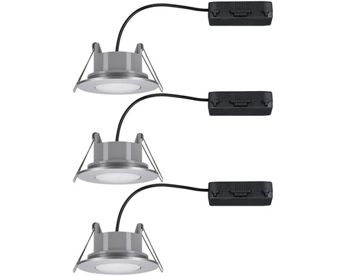 Drie LED inbouwspots met aansluitbox