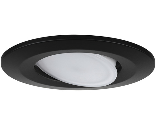 Plafondinbouwspot met ronde, zwarte kap