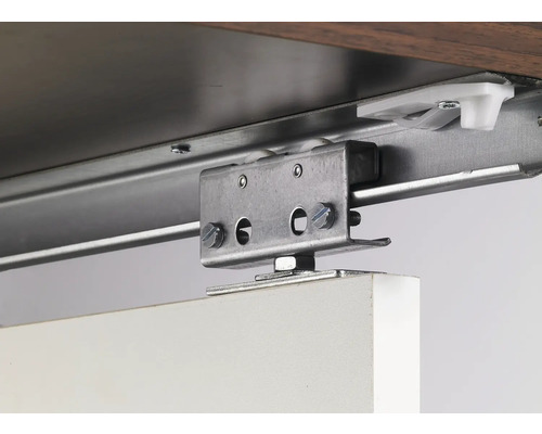 Schuifdeur beslag met rollen en bevestiging aan de kast