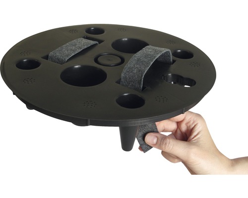 Zwarte krabplank voor katten met stoffen handvatten