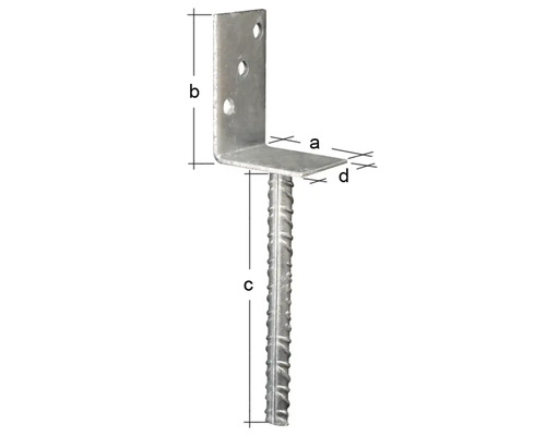 Paalhouder met afmetingen voor gebruik buitenshuis