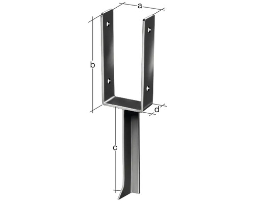 Paalhouder met afmetingen