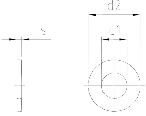 Technische tekening van een ring met maatvoering