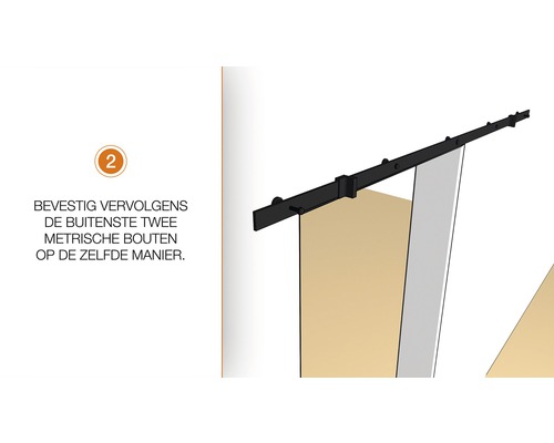 Illustratie van de montage van een schuifdeur