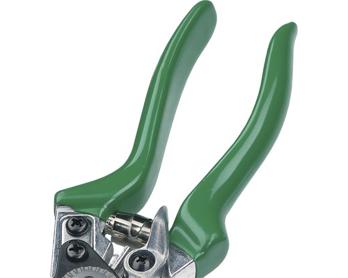 Close-up van een snoeischaar met handgrepen