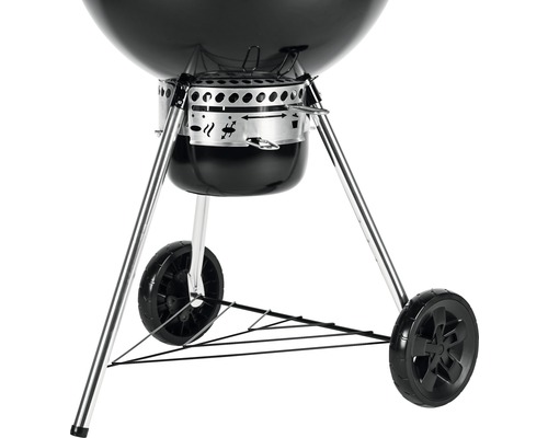 Bolbarbecue met wielen en in hoogte verstelbare ventilatie