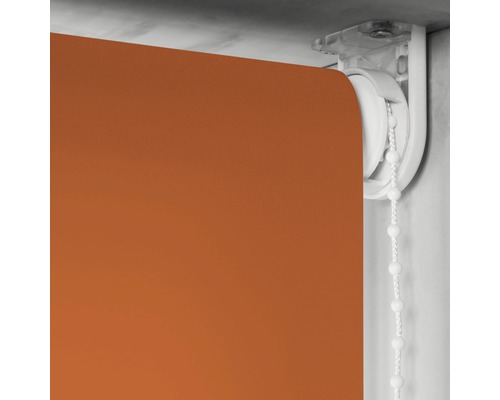Oranje rolgordijn met kettingbediening